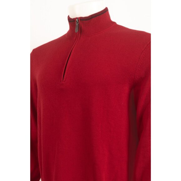 Vineyard Vines Mens Sweater Boathouse Tipping XXL Red Quarter Zip Wool Blend NWT - Picture 4 of 6